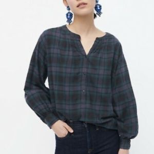 J Crew NWOT pullover tartan plaid top XS